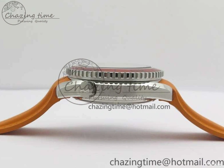 0109 UrbanStyle Planet Ocean Pro Orange Bezel 45mm OMF 1:1 Best Edition On Rubber Strap A8500 (Black Balance Wheel) 8138